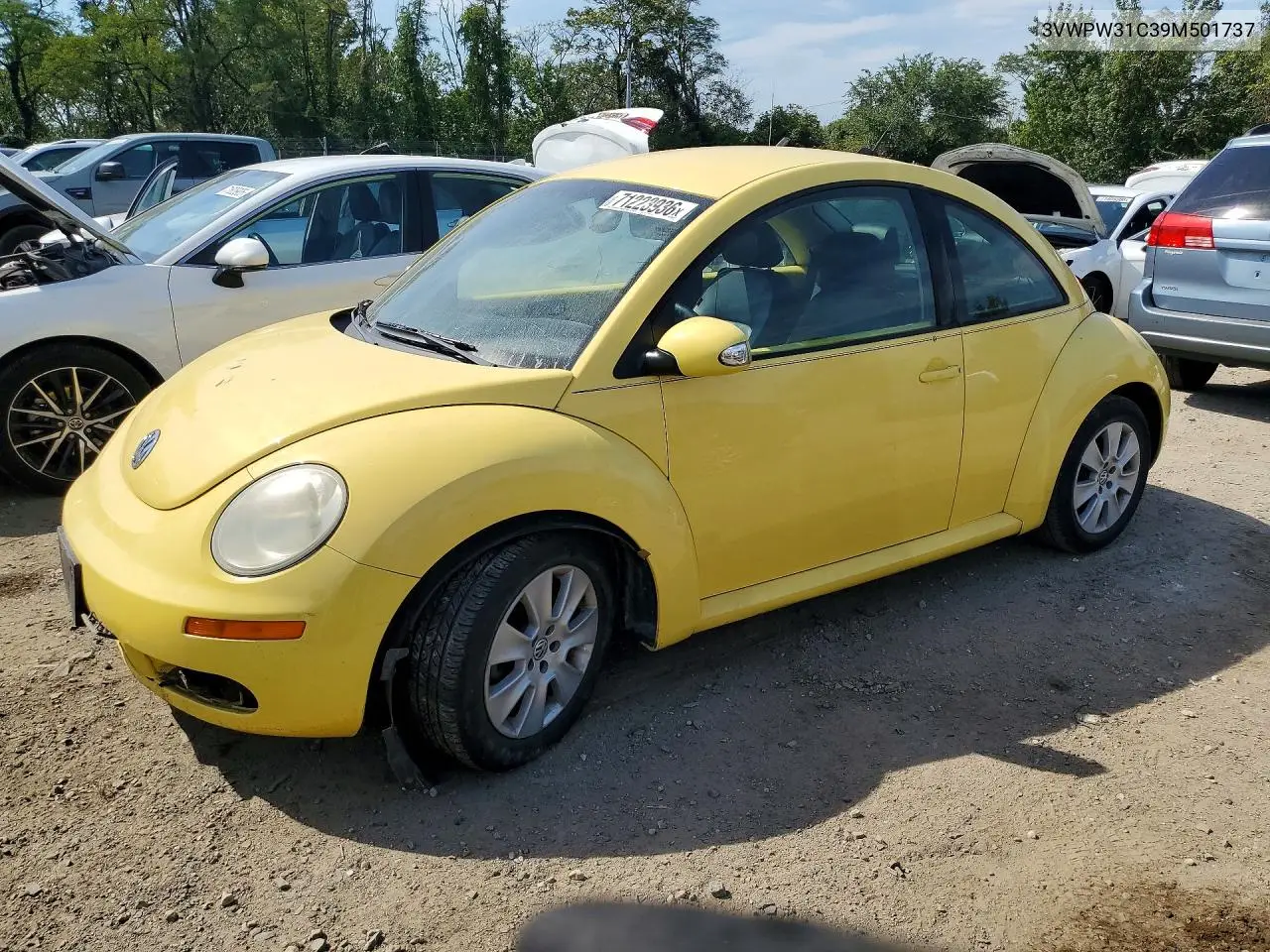 VOLKSWAGEN BEETLE 2009, VIN 3VWPW31C39M501737