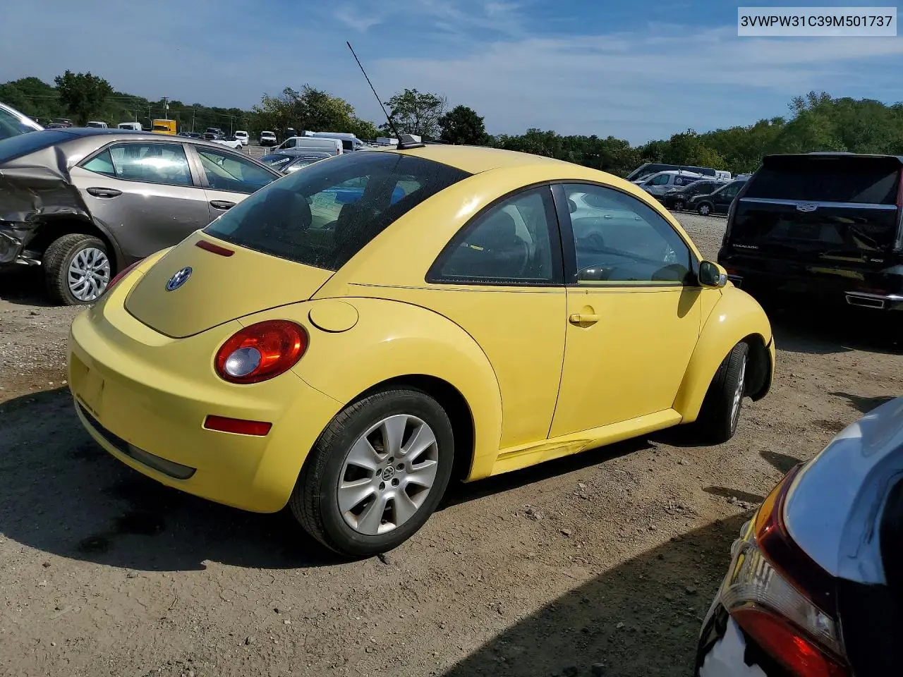 2009 VOLKSWAGEN BEETLE VIN 3VWPW31C39M501737 — фото 3