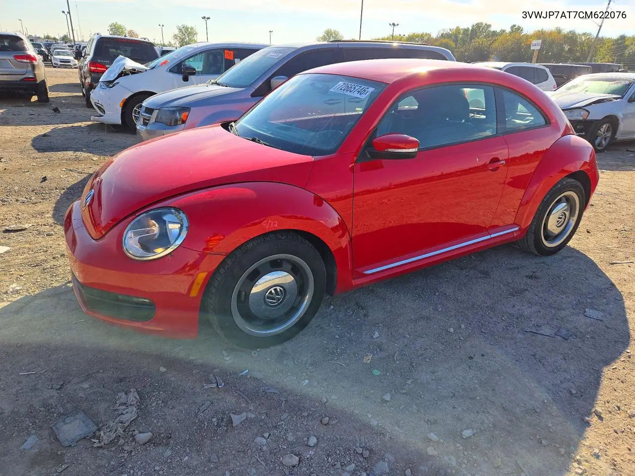 VOLKSWAGEN BEETLE 2012, VIN 3VWJP7AT7CM622076
