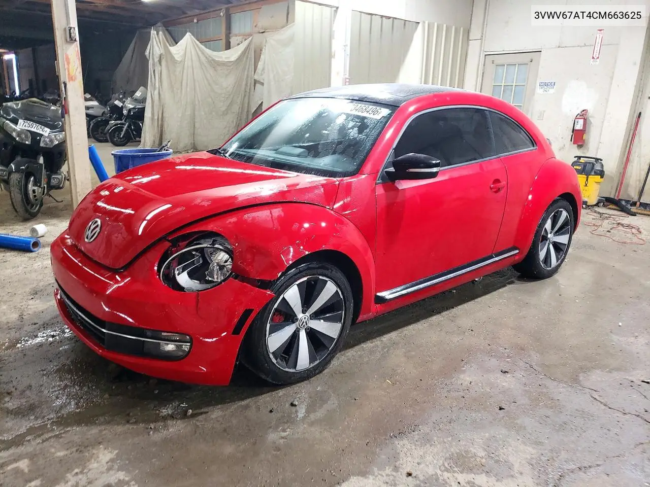 VOLKSWAGEN BEETLE 2012, VIN 3VWV67AT4CM663625
