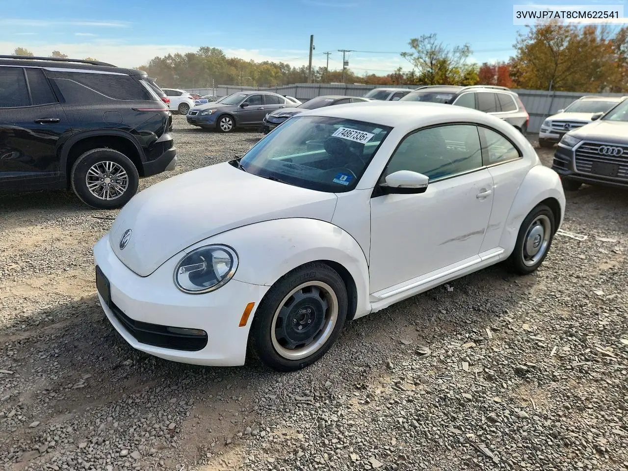 VOLKSWAGEN BEETLE 2012, VIN 3VWJP7AT8CM622541