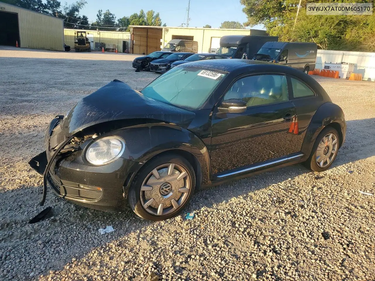 VOLKSWAGEN BEETLE 2013, VIN 3VWJX7AT0DM605170