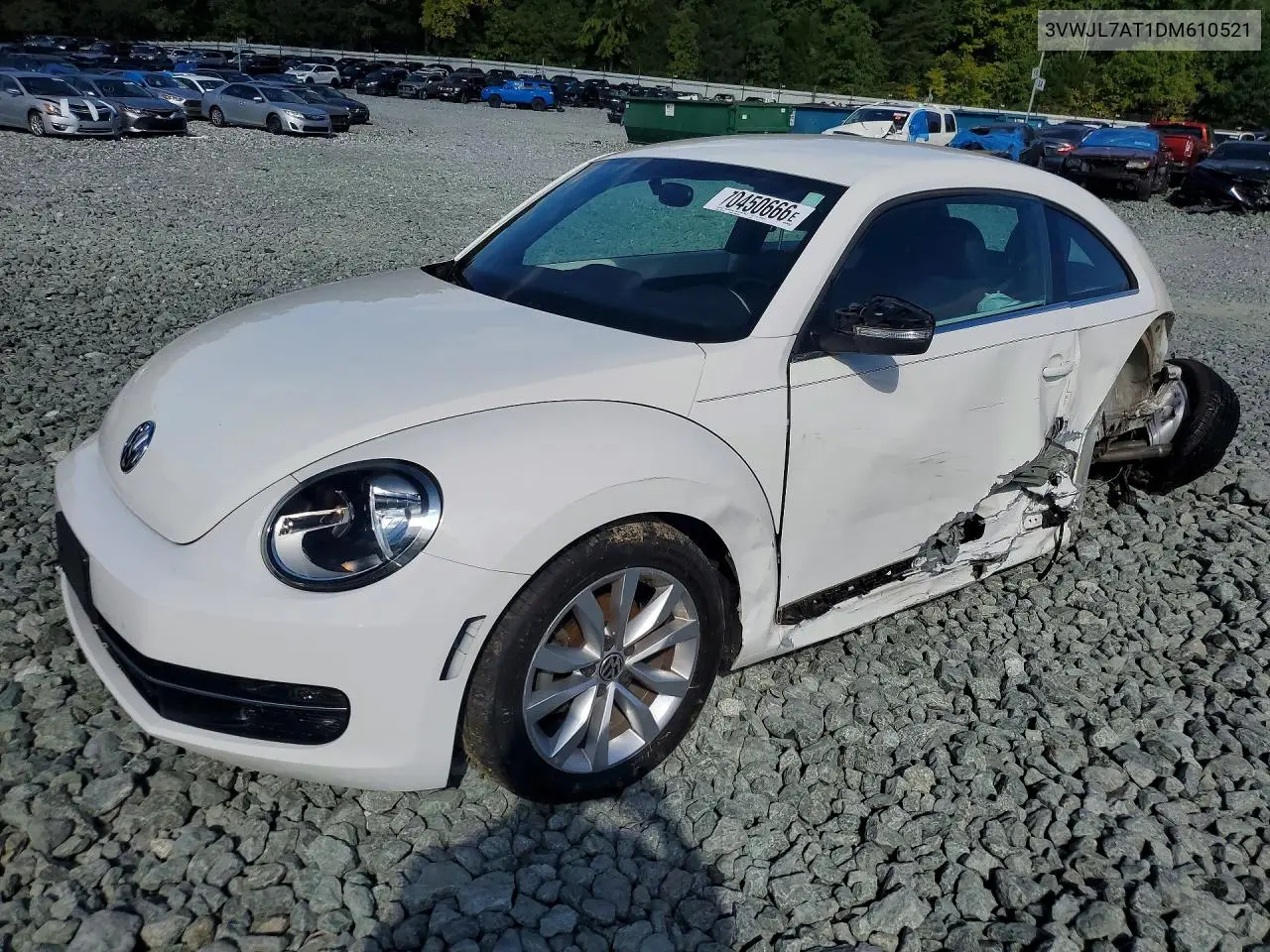 VOLKSWAGEN BEETLE 2013, VIN 3VWJL7AT1DM610521