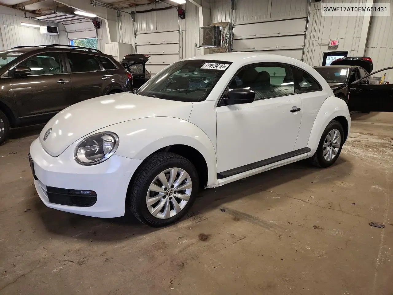 VOLKSWAGEN BEETLE 2014, VIN 3VWF17AT0EM651431