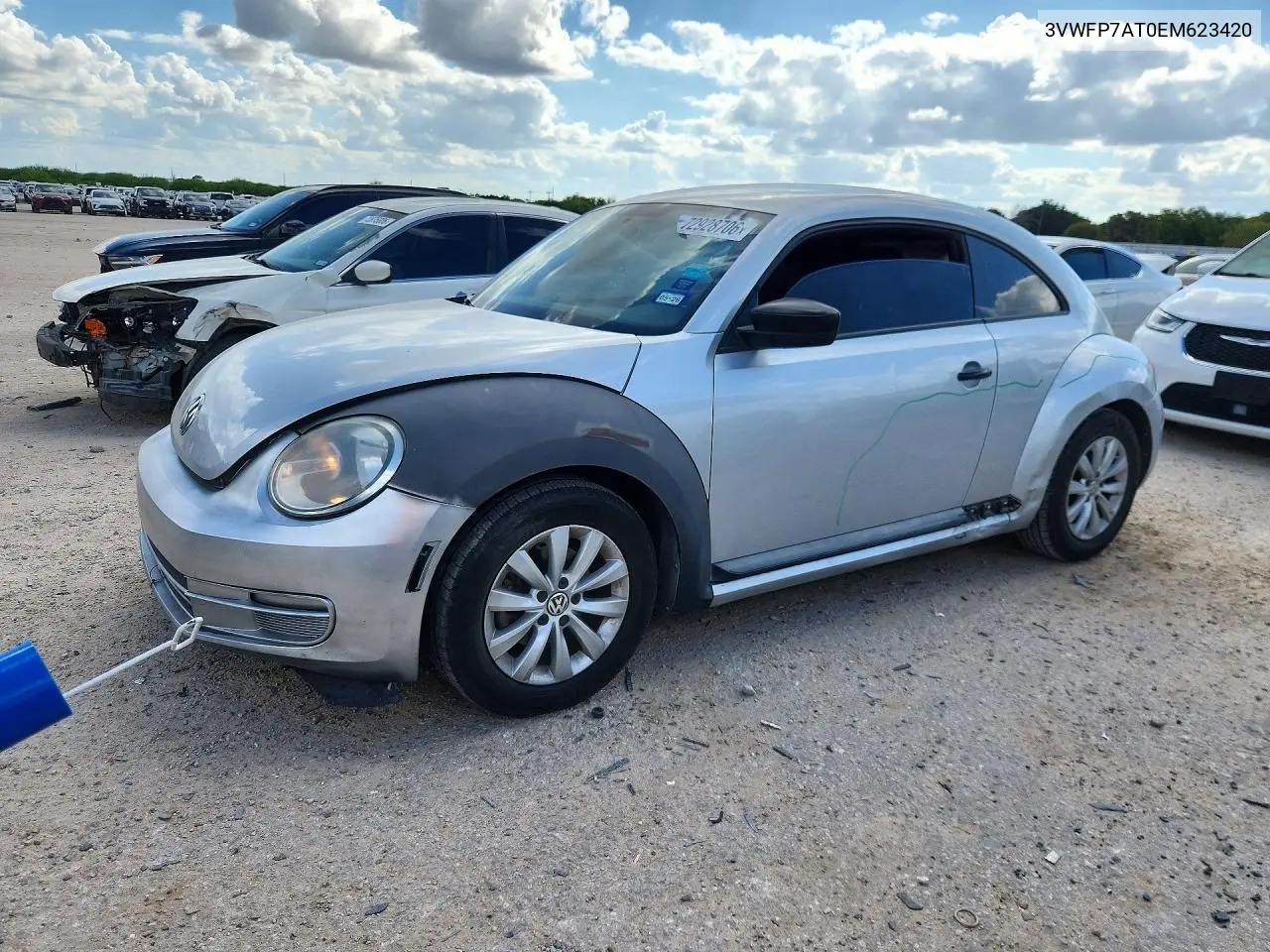 VOLKSWAGEN BEETLE 2014, VIN 3VWFP7AT0EM623420
