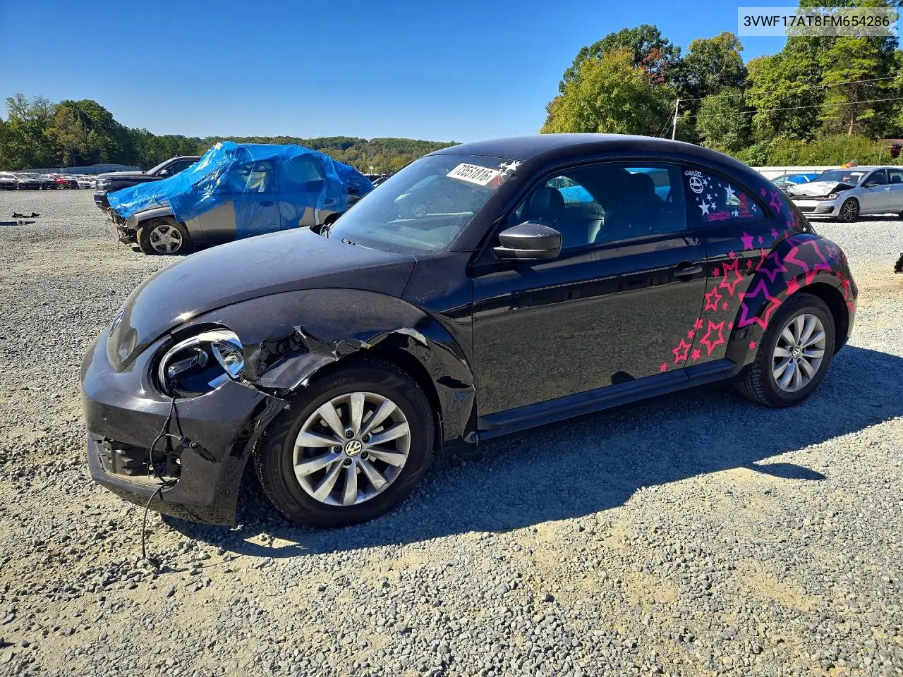 VOLKSWAGEN BEETLE 2015, VIN 3VWF17AT8FM654286