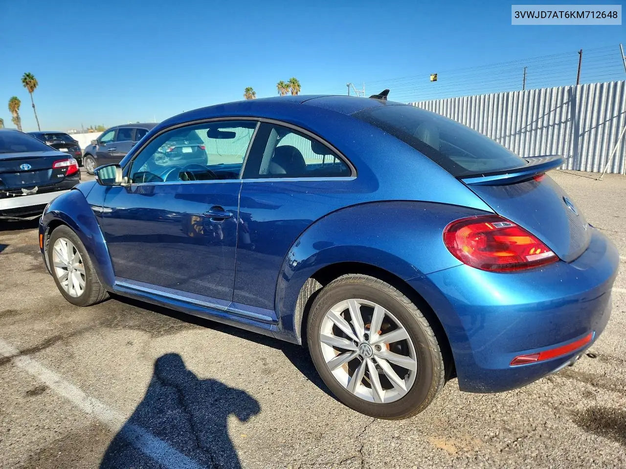 2019 VOLKSWAGEN BEETLE VIN 3VWJD7AT6KM712648 — фото 2