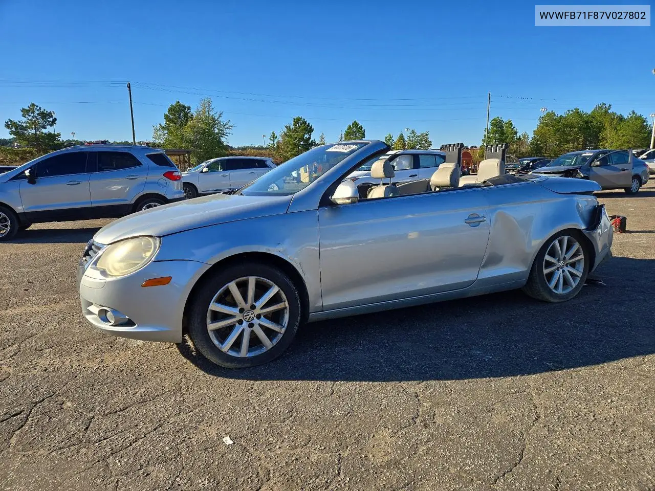 VOLKSWAGEN EOS 2007, VIN WVWFB71F87V027802
