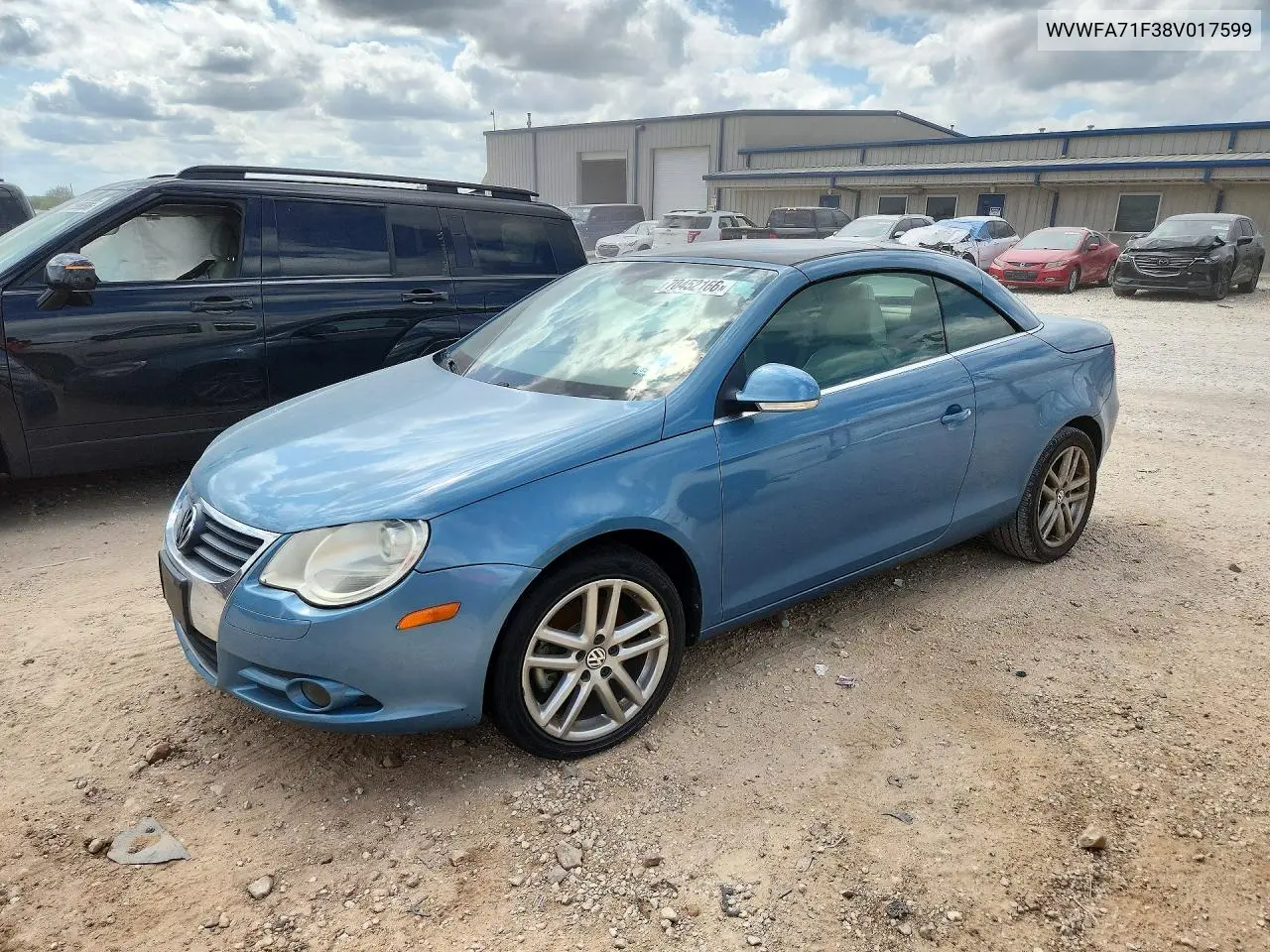 VOLKSWAGEN EOS 2008, VIN WVWFA71F38V017599