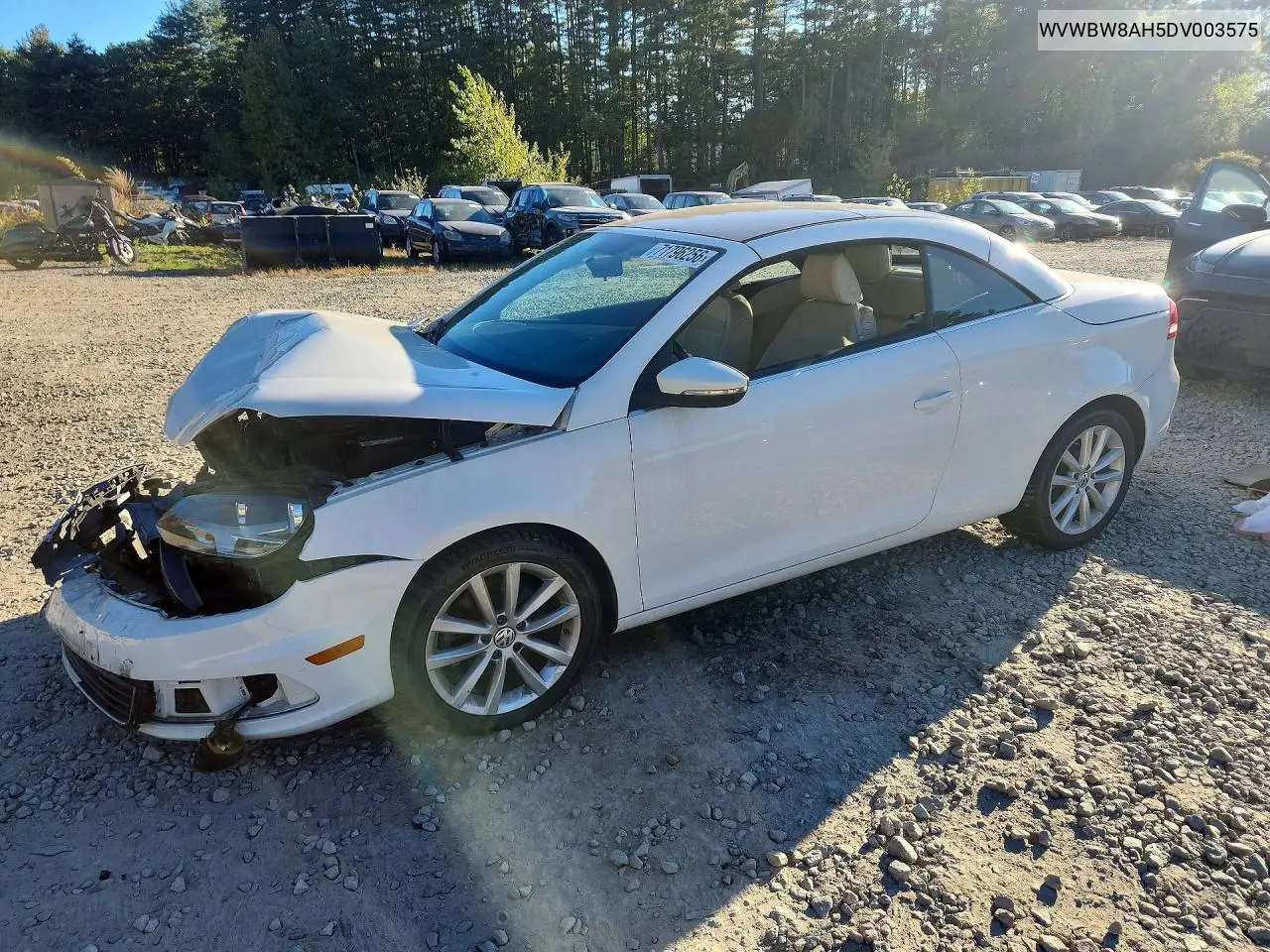 VOLKSWAGEN EOS 2013, VIN WVWBW8AH5DV003575