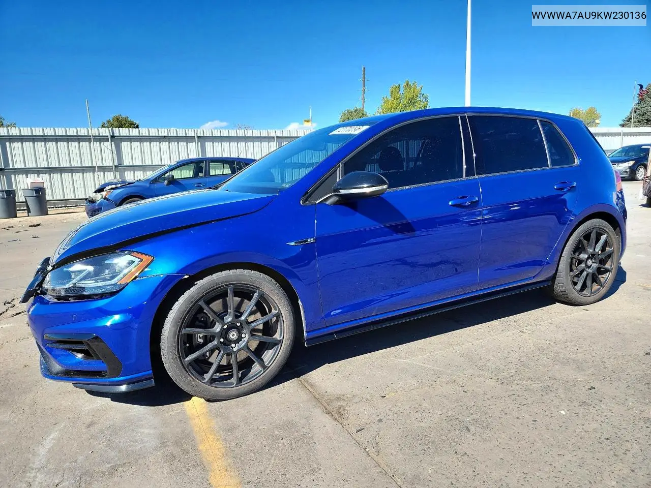VOLKSWAGEN GOLF R 2019, VIN WVWWA7AU9KW230136