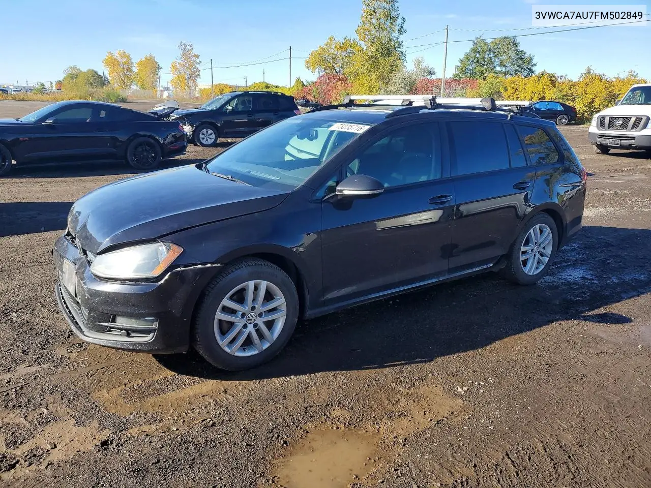 VOLKSWAGEN GOLF SPORTSVAN 2015, VIN 3VWCA7AU7FM502849