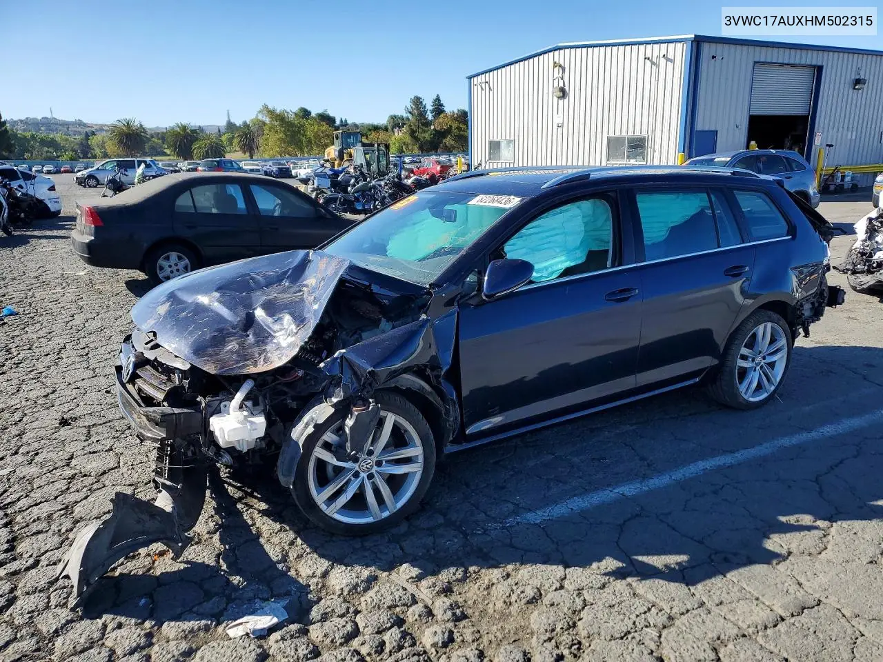 VOLKSWAGEN GOLF SPORTSVAN 2017, VIN 3VWC17AUXHM502315