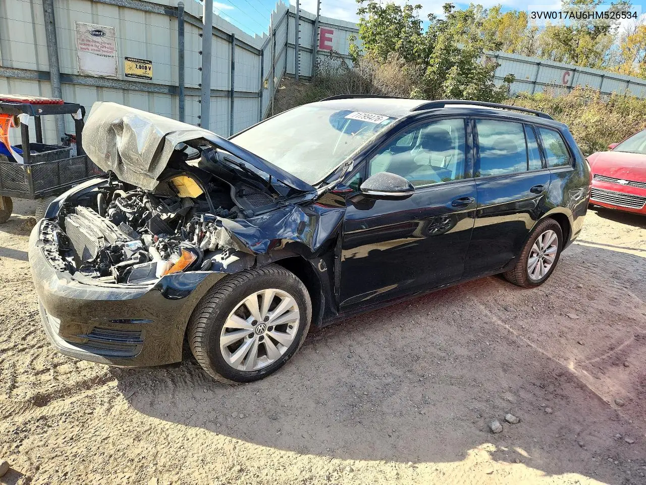 VOLKSWAGEN GOLF SPORTSVAN 2017, VIN 3VW017AU6HM526534