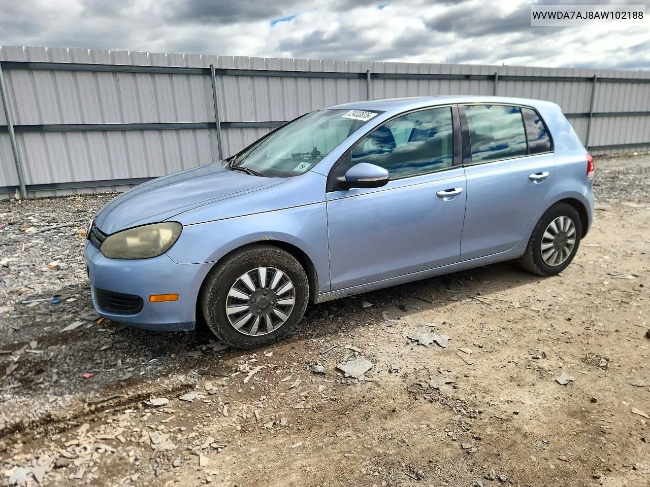 VOLKSWAGEN GOLF 2010, VIN WVWDA7AJ8AW102188