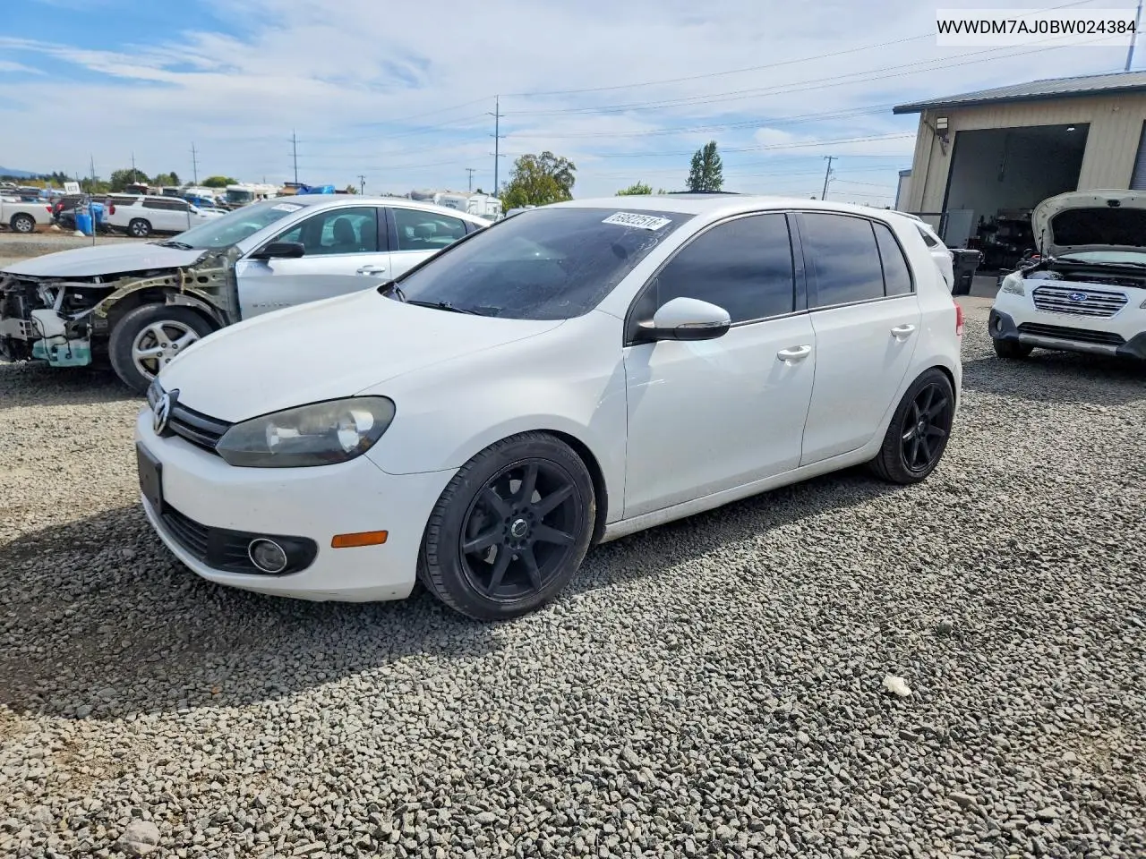 VOLKSWAGEN GOLF 2011, VIN WVWDM7AJ0BW024384
