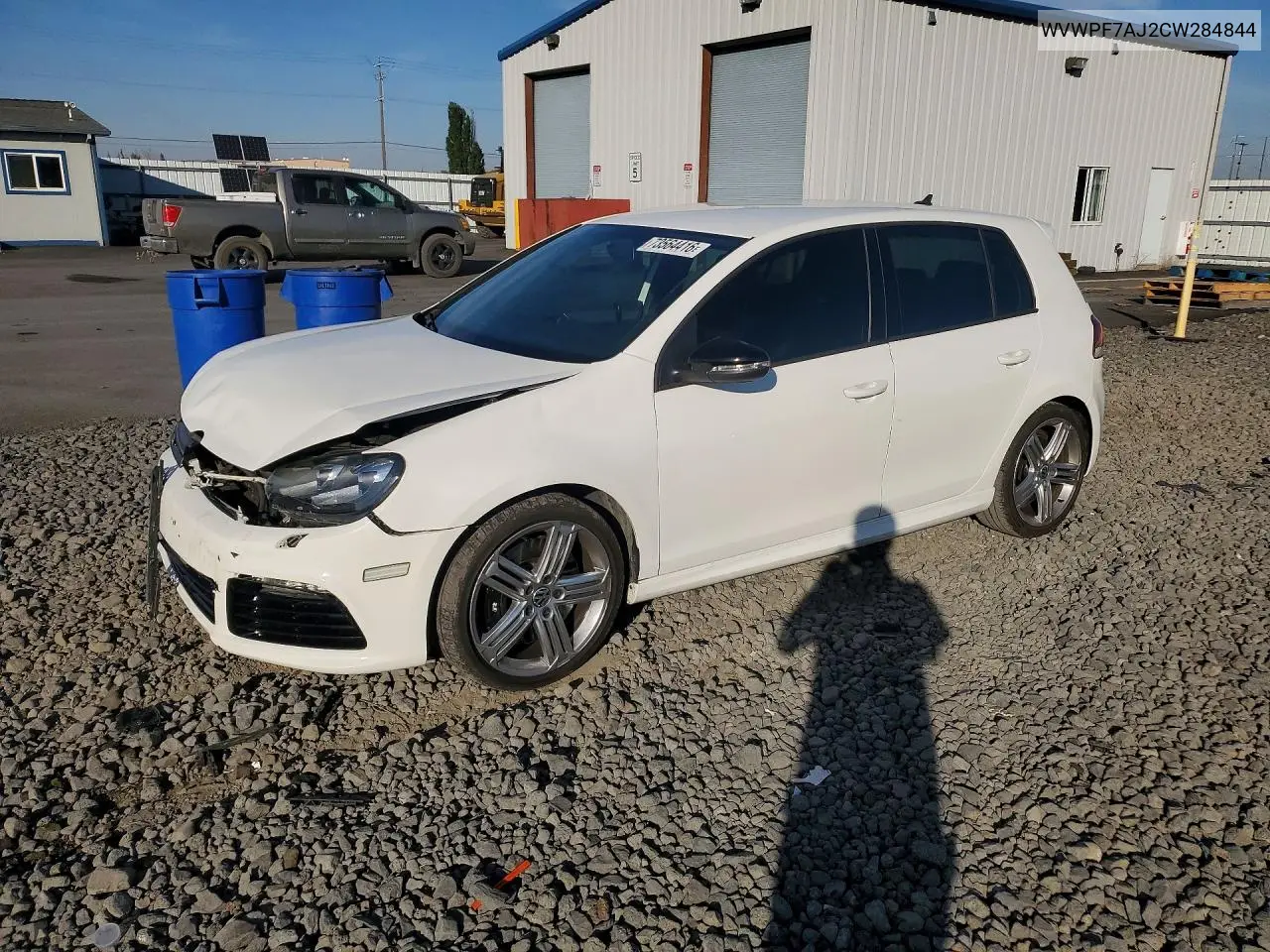 VOLKSWAGEN GOLF 2012, VIN WVWPF7AJ2CW284844