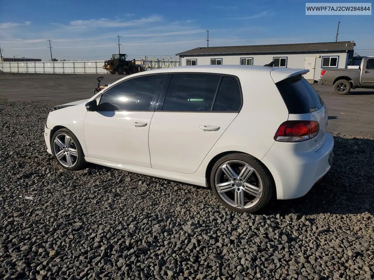 2012 VOLKSWAGEN GOLF VIN WVWPF7AJ2CW284844 — фото 2