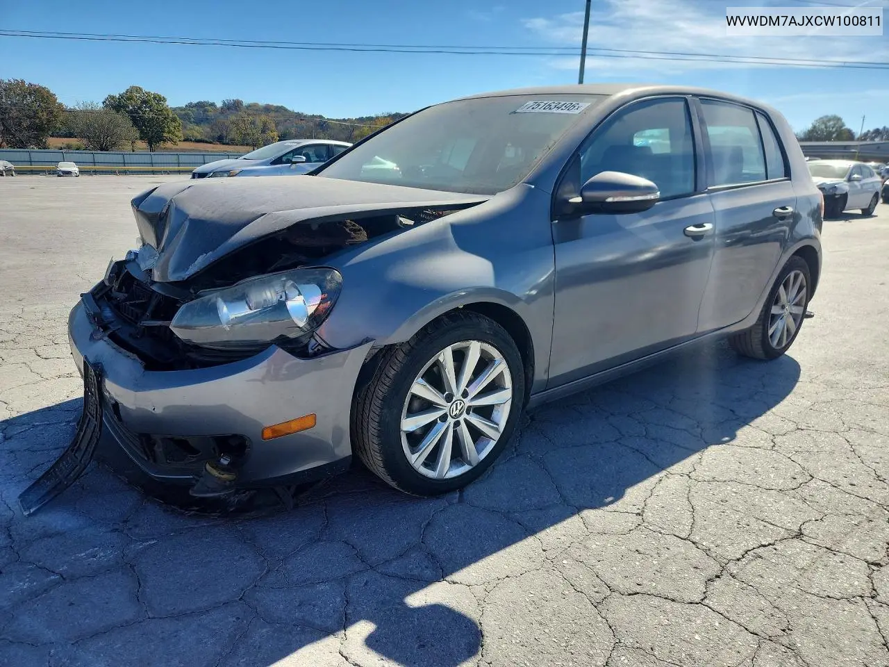 VOLKSWAGEN GOLF 2012, VIN WVWDM7AJXCW100811