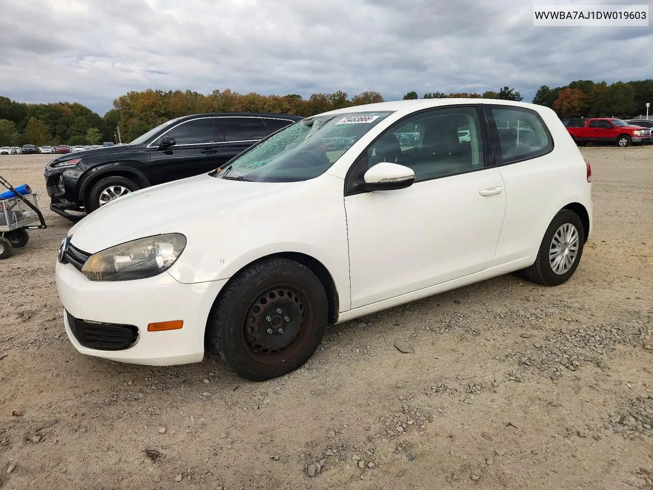 VOLKSWAGEN GOLF 2013, VIN WVWBA7AJ1DW019603