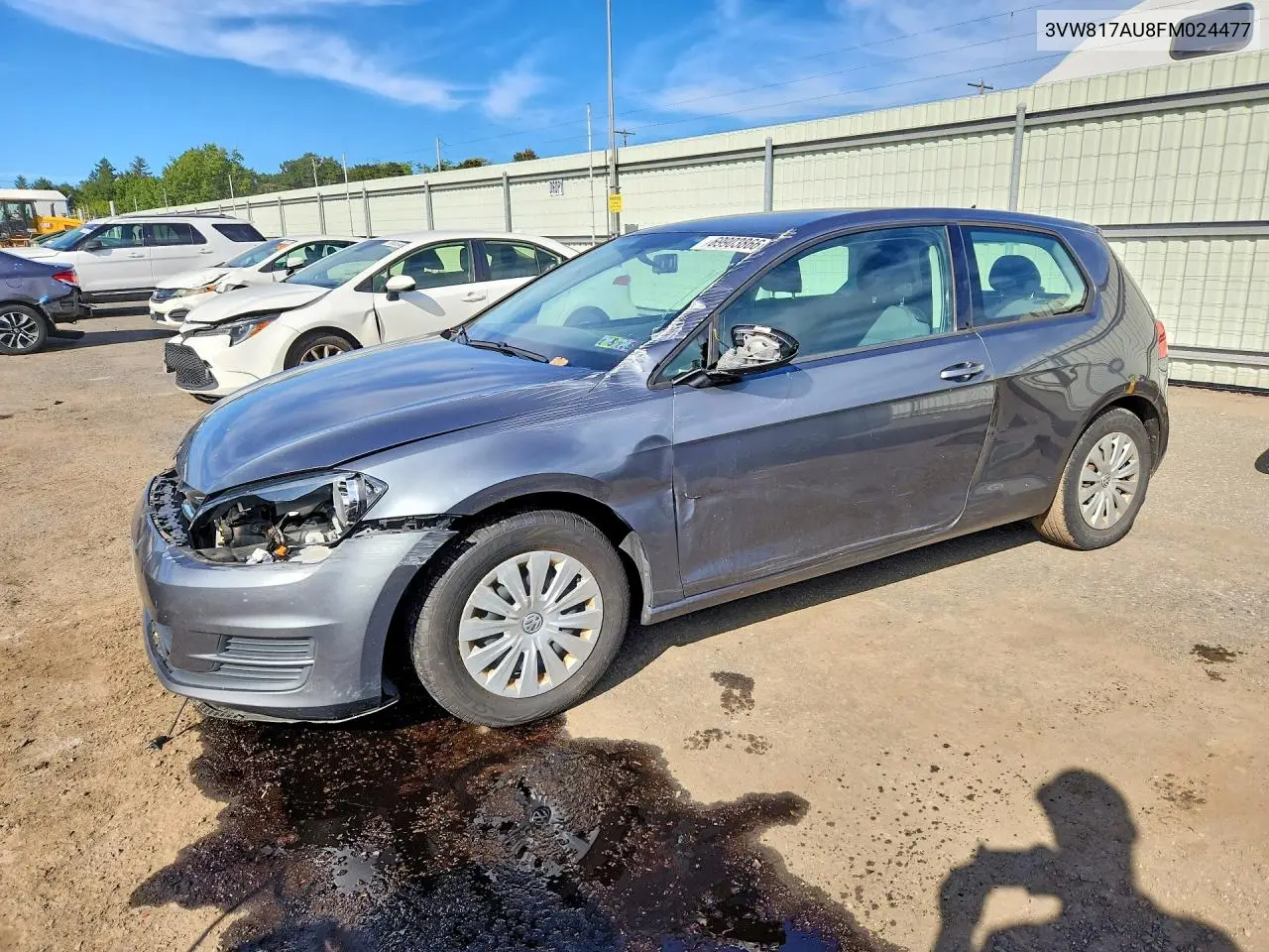 VOLKSWAGEN GOLF 2015, VIN 3VW817AU8FM024477