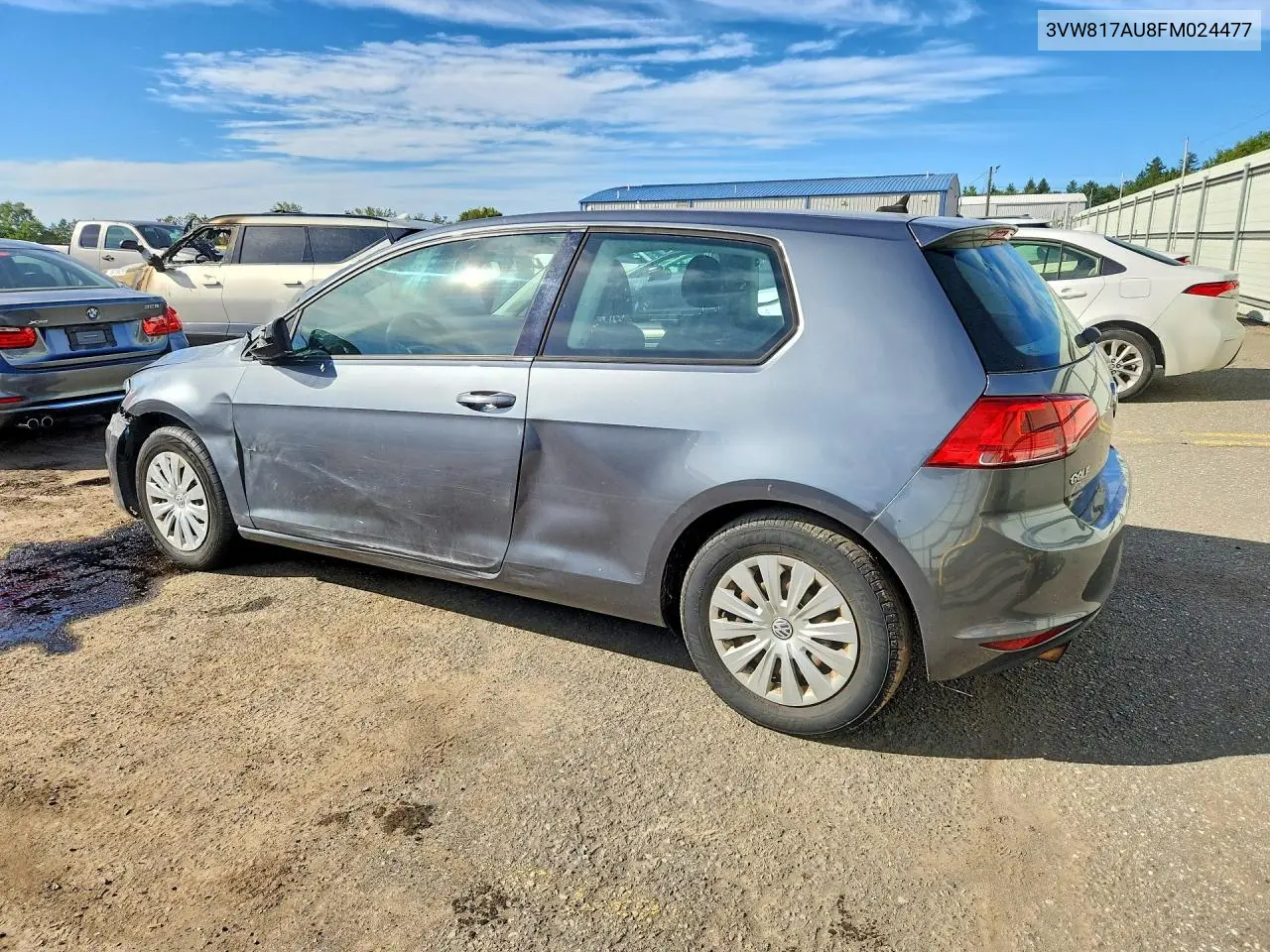 2015 VOLKSWAGEN GOLF VIN 3VW817AU8FM024477 — фото 2
