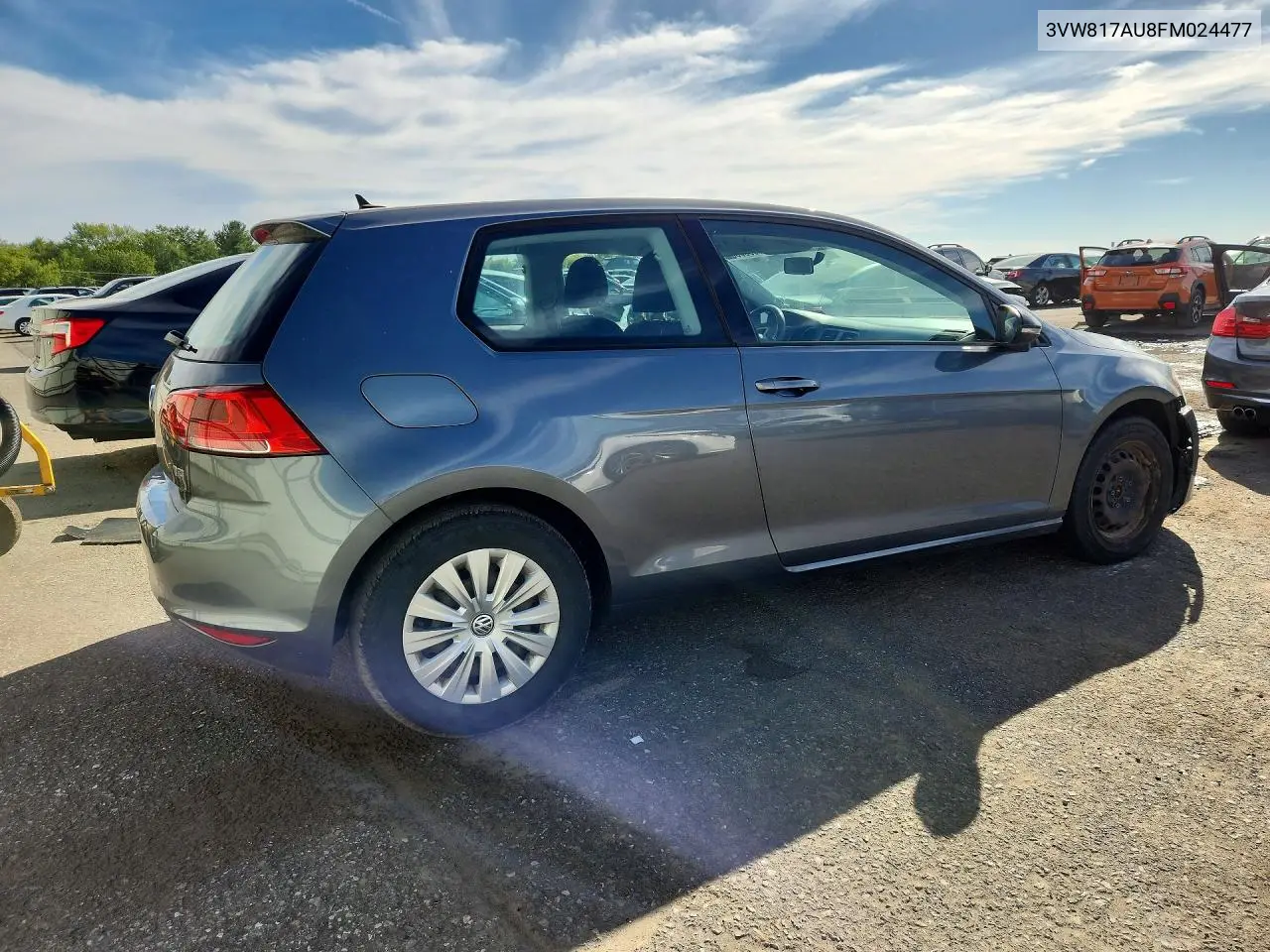 2015 VOLKSWAGEN GOLF VIN 3VW817AU8FM024477 — фото 3