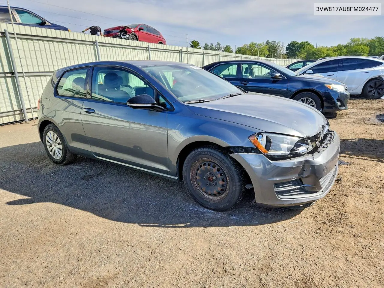 2015 VOLKSWAGEN GOLF VIN 3VW817AU8FM024477 — фото 4