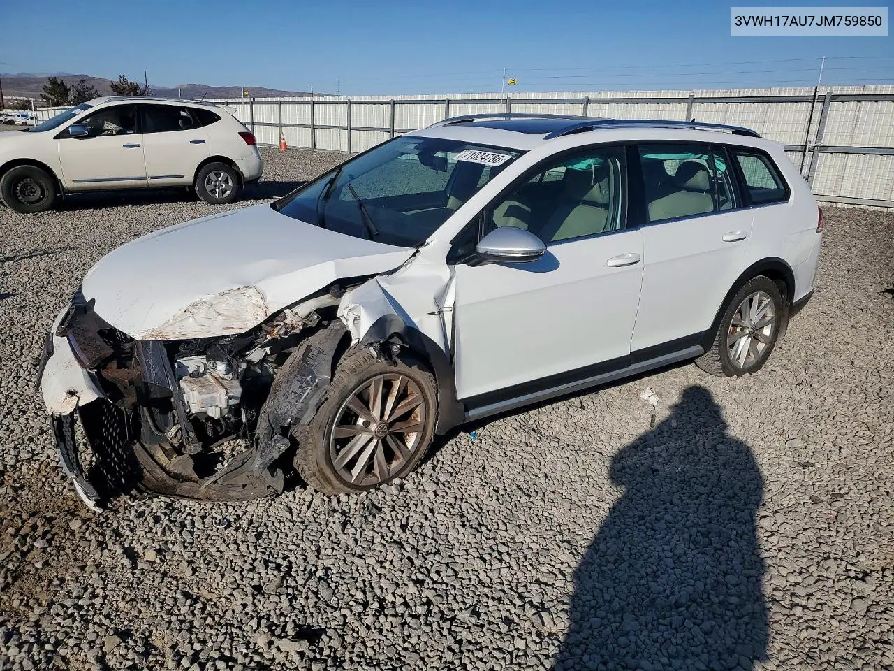 VOLKSWAGEN GOLF 2018, VIN 3VWH17AU7JM759850