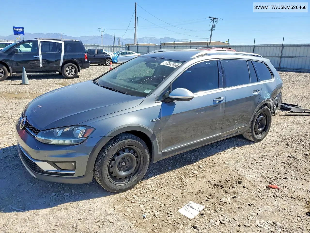 VOLKSWAGEN GOLF 2019, VIN 3VWM17AU5KM520460