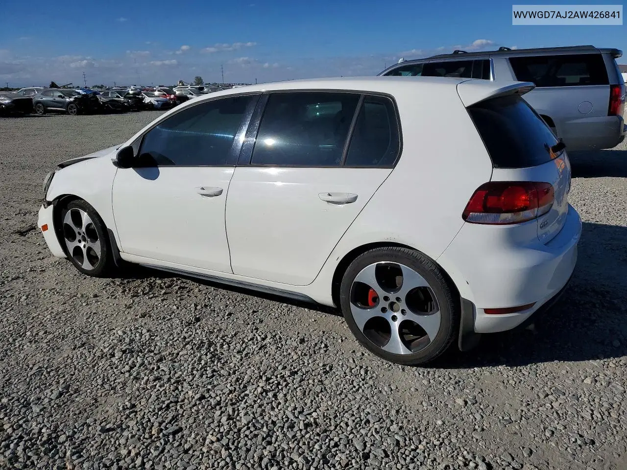 2010 VOLKSWAGEN GTI VIN WVWGD7AJ2AW426841 — фото 2