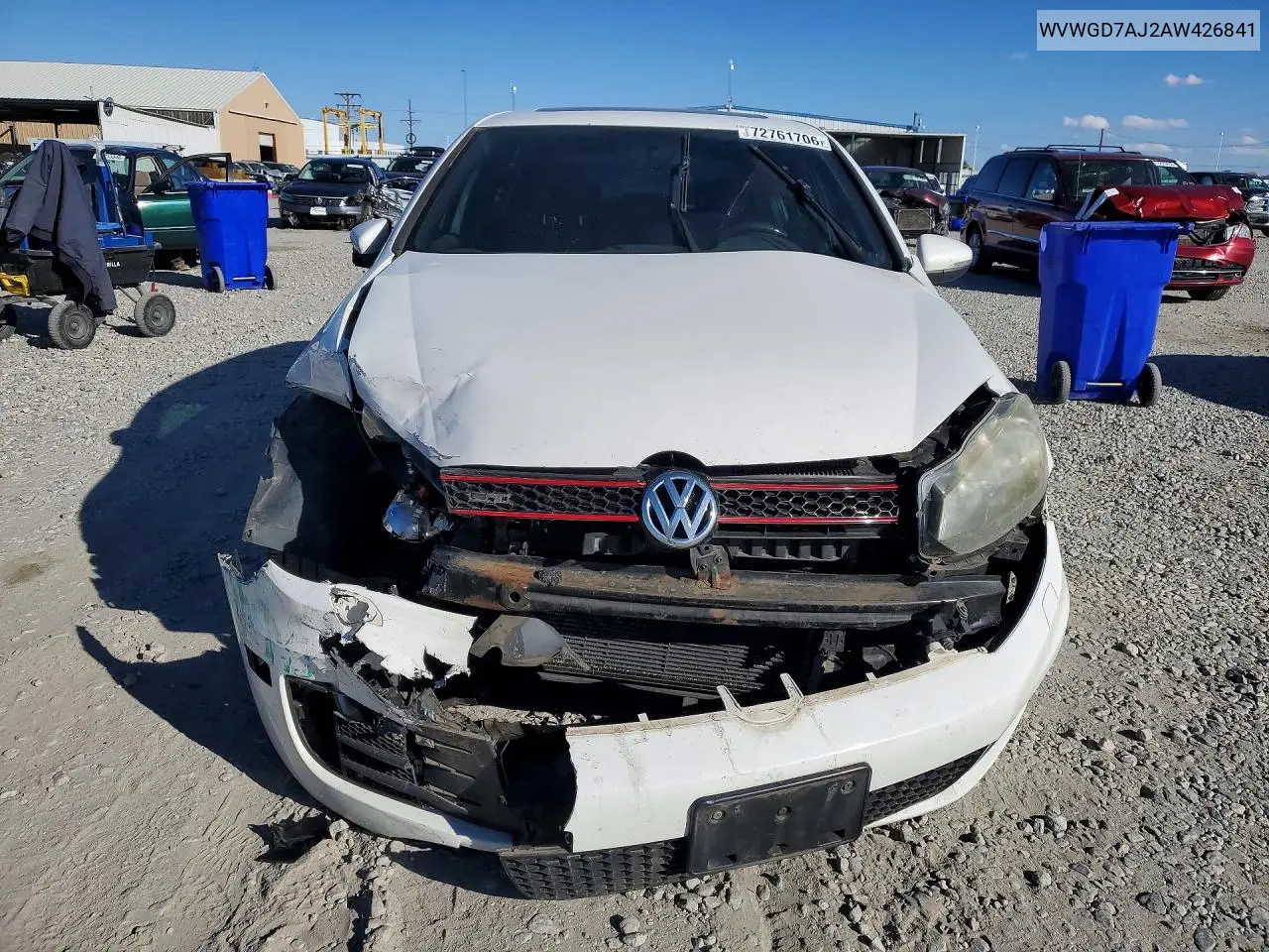 2010 VOLKSWAGEN GTI VIN WVWGD7AJ2AW426841 — фото 5