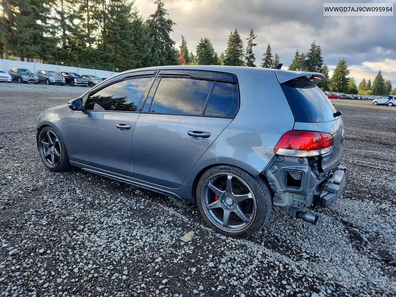 2012 VOLKSWAGEN GTI VIN WVWGD7AJ9CW095954 — фото 2