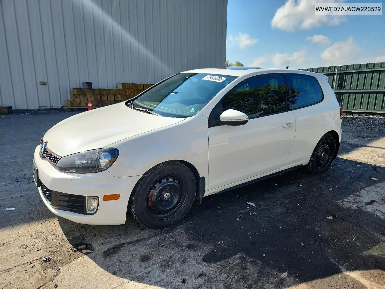 VOLKSWAGEN GTI 2012, VIN WVWFD7AJ6CW223529