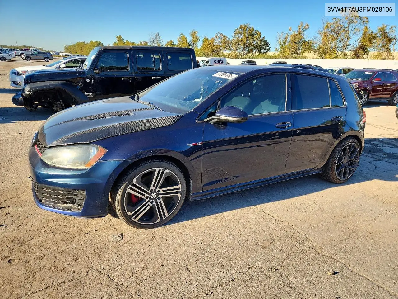 VOLKSWAGEN GTI 2015, VIN 3VW4T7AU3FM028106