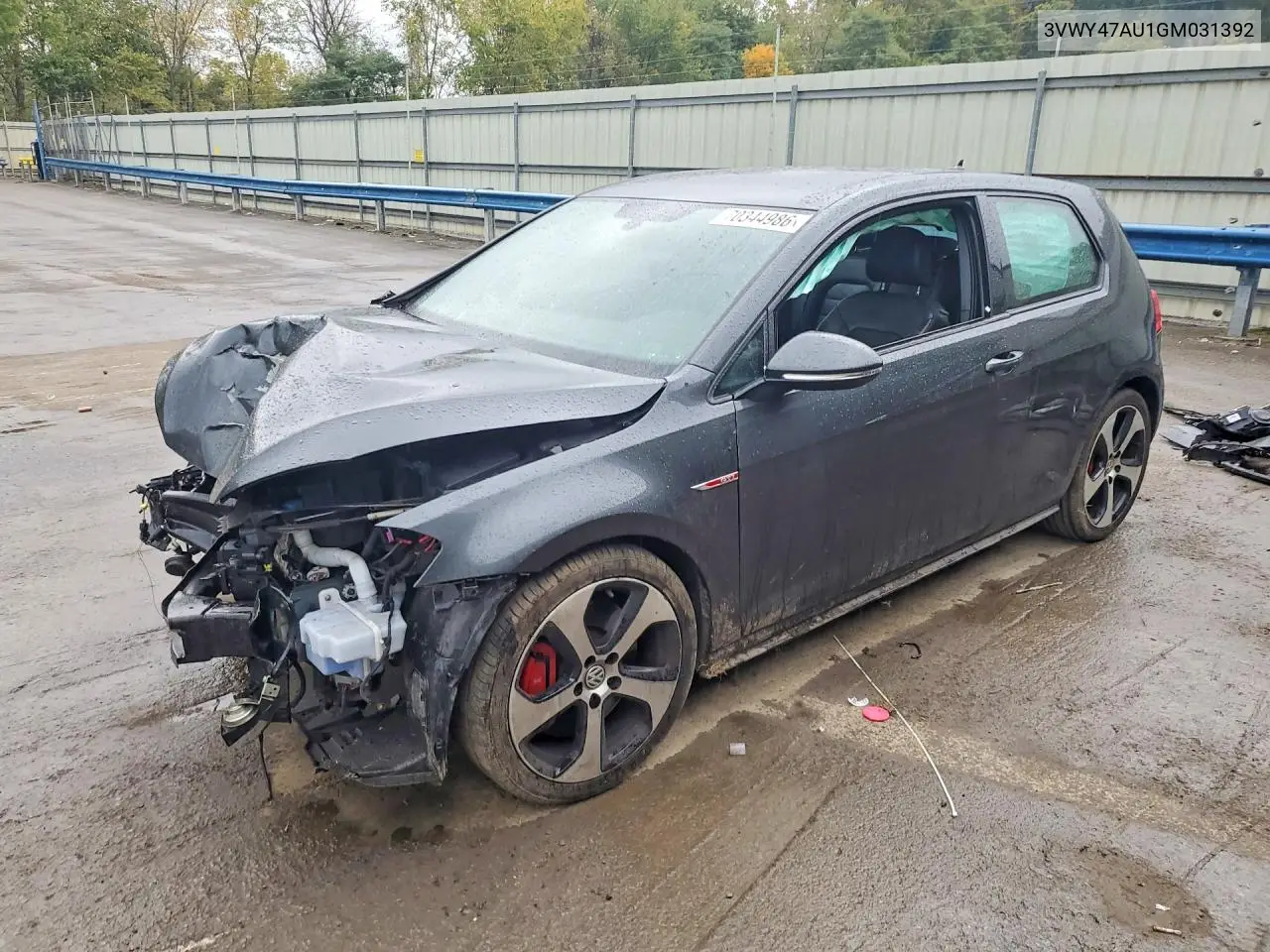 VOLKSWAGEN GTI 2016, VIN 3VWY47AU1GM031392