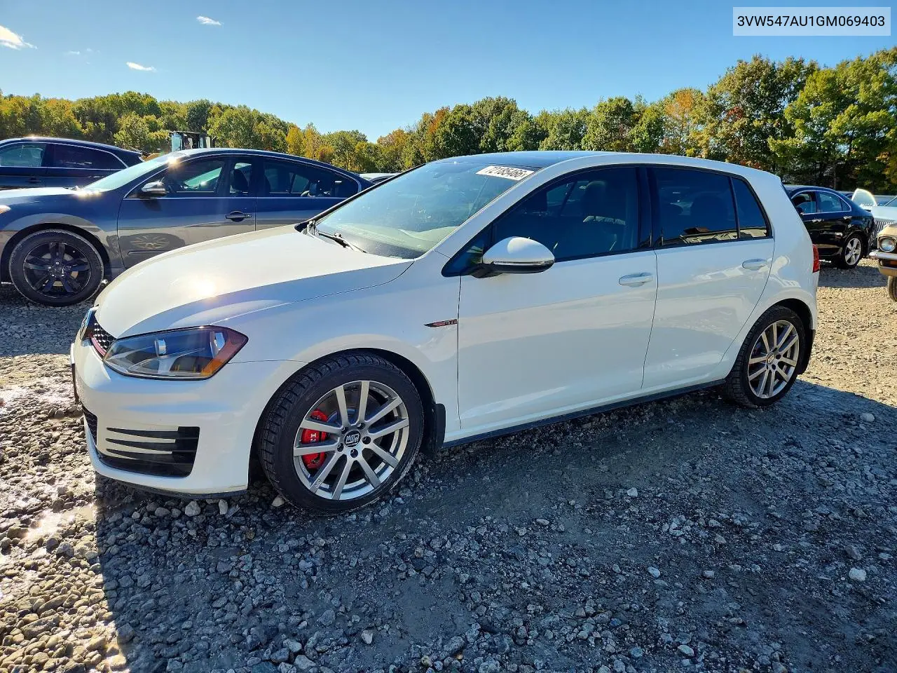 VOLKSWAGEN GTI 2016, VIN 3VW547AU1GM069403