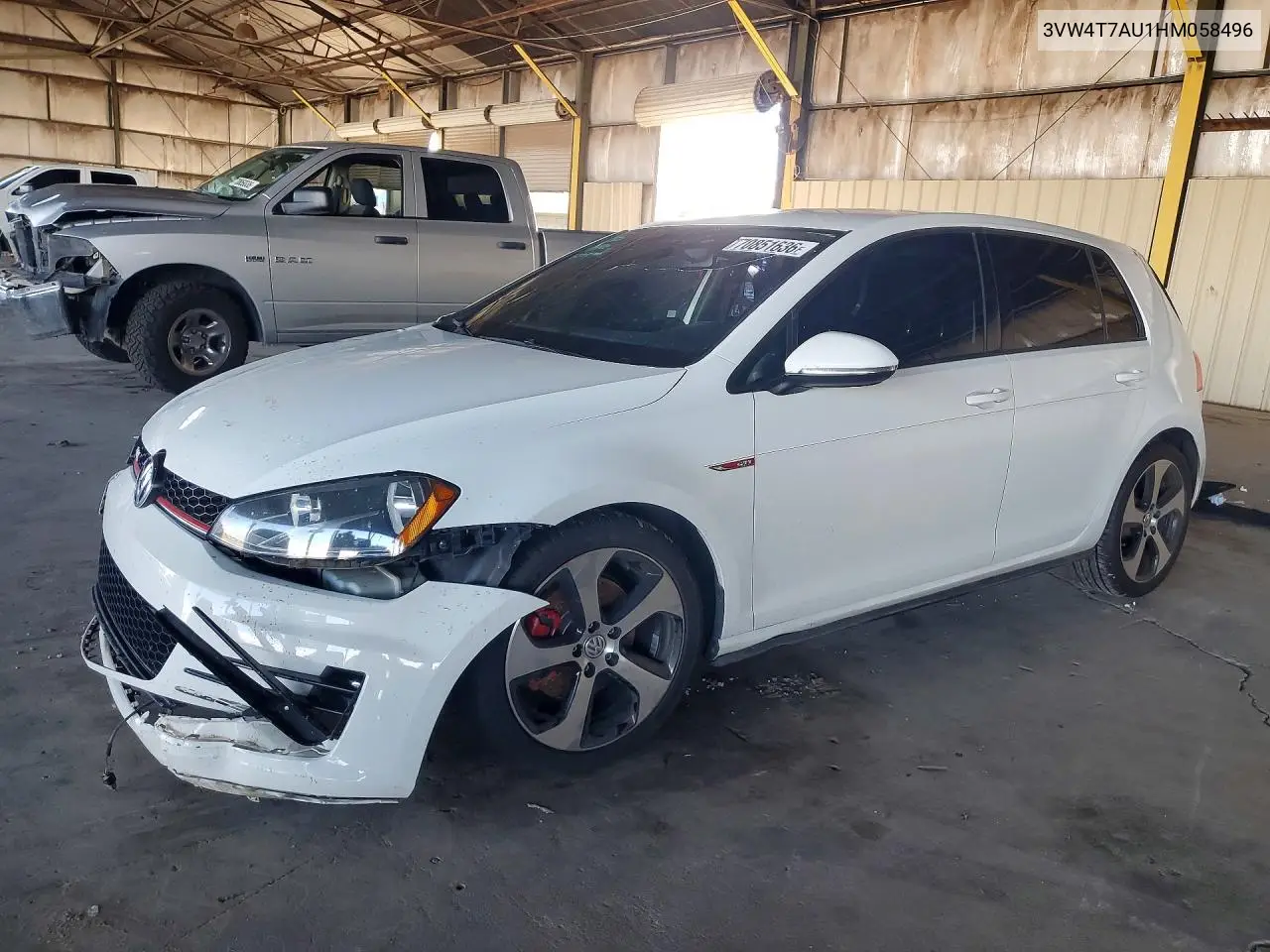 VOLKSWAGEN GTI 2017, VIN 3VW4T7AU1HM058496