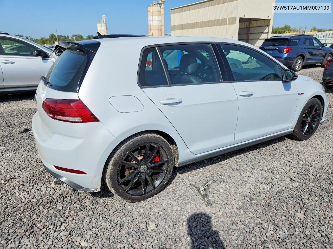 VOLKSWAGEN GTI 2021, VIN 3VW5T7AU1MM007109