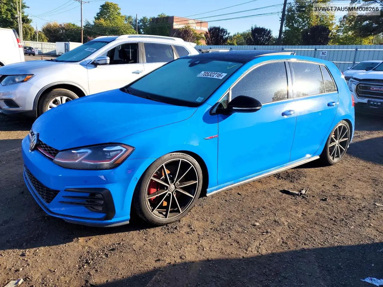 VOLKSWAGEN GTI 2021, VIN 3VW6T7AU5MM008266