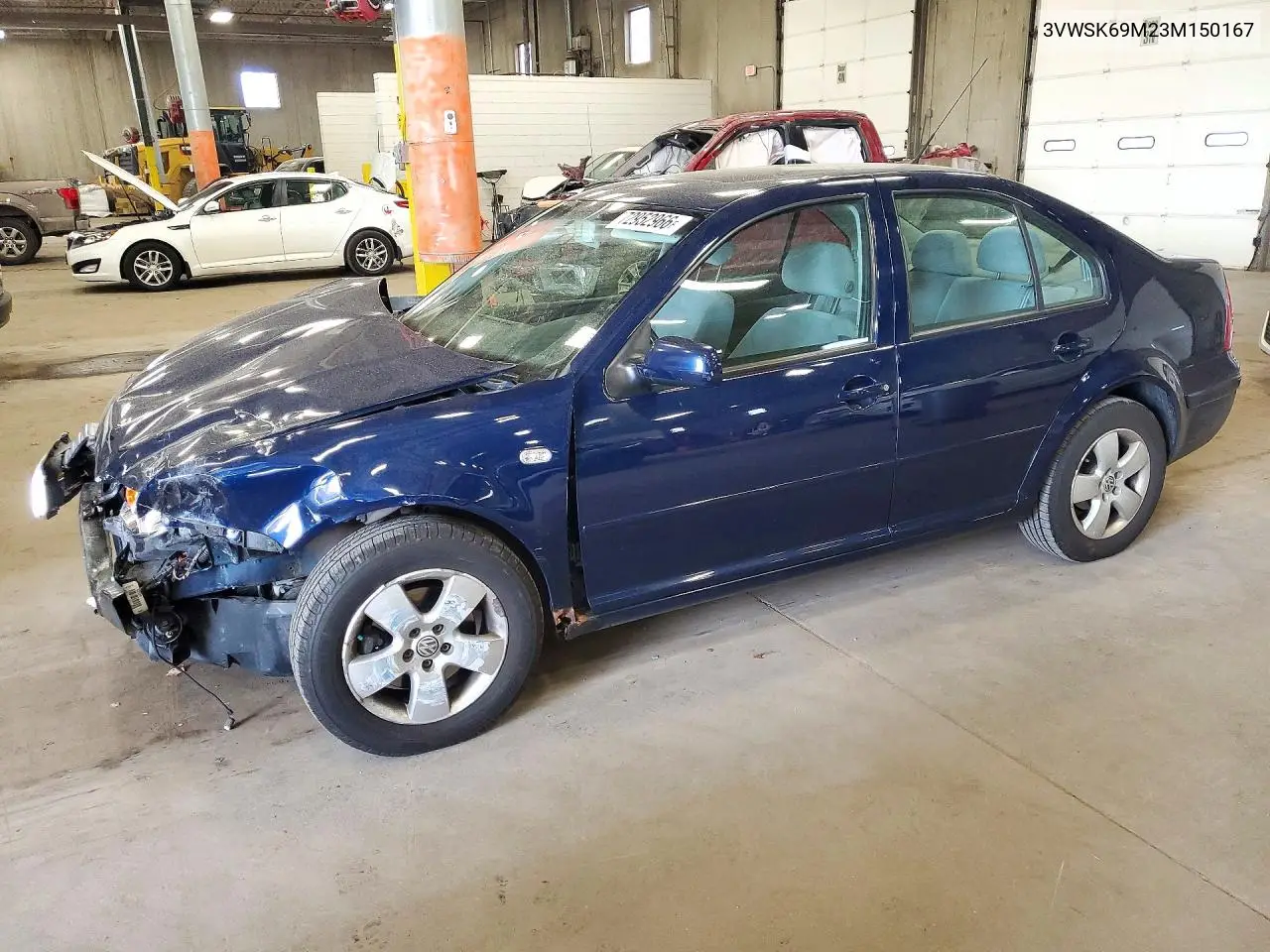 VOLKSWAGEN JETTA 2003, VIN 3VWSK69M23M150167