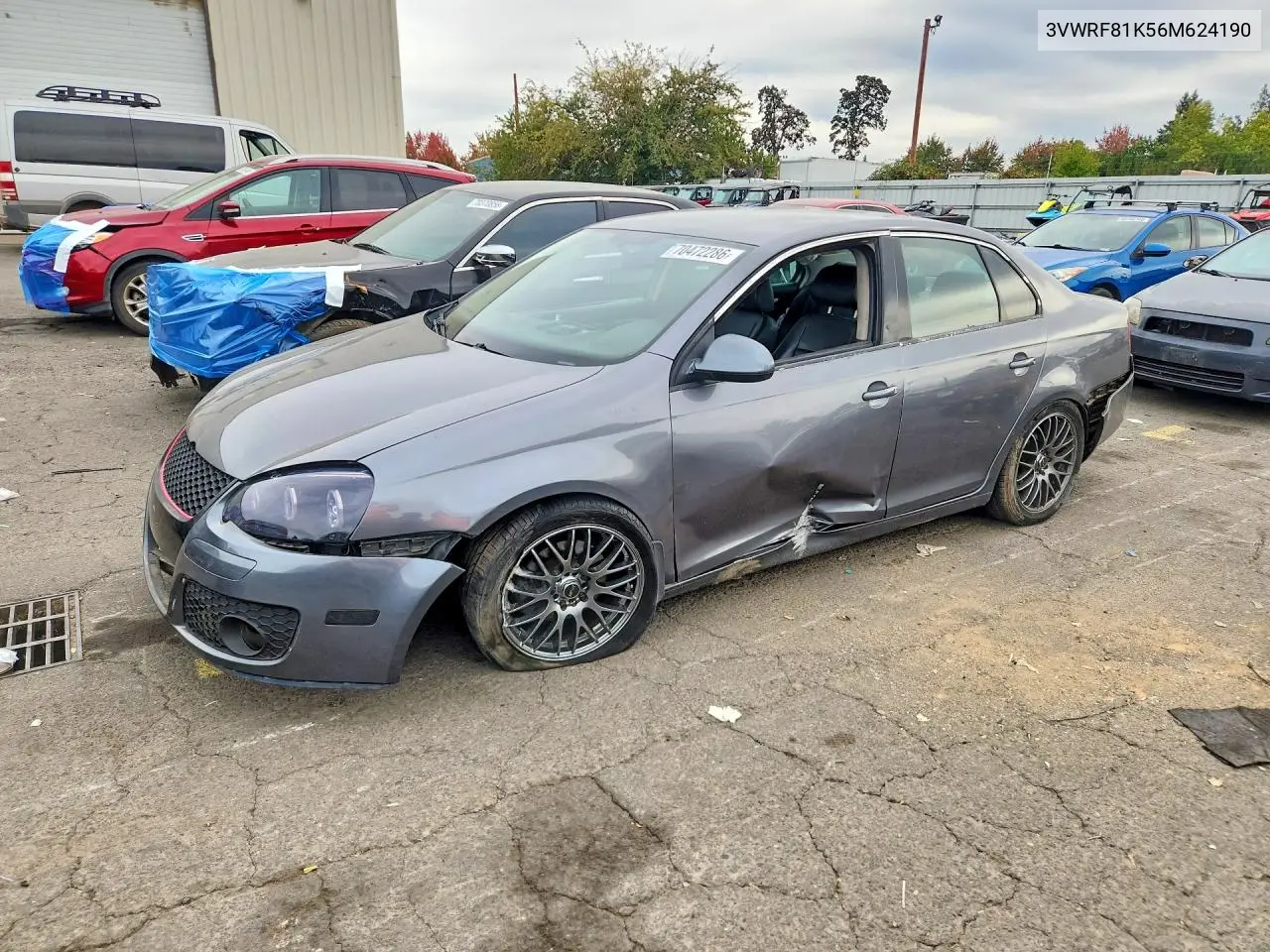 VOLKSWAGEN JETTA 2006, VIN 3VWRF81K56M624190