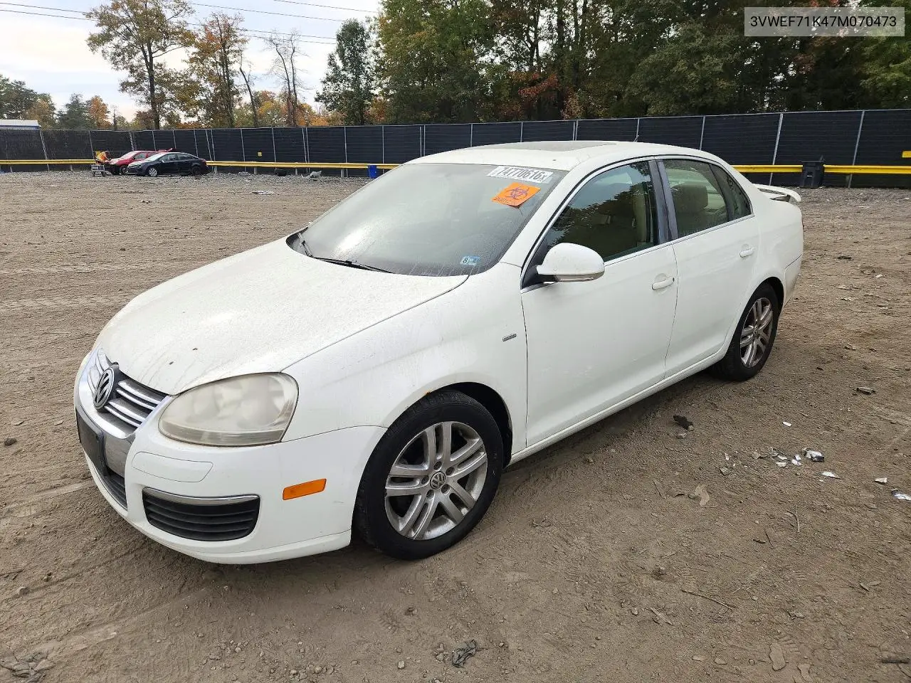 VOLKSWAGEN JETTA 2007, VIN 3VWEF71K47M070473