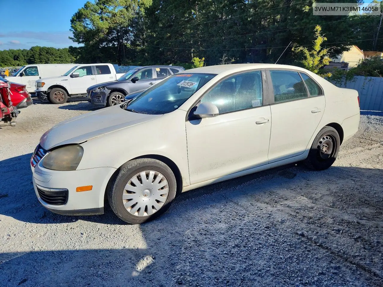 VOLKSWAGEN JETTA 2008, VIN 3VWJM71K38M146058