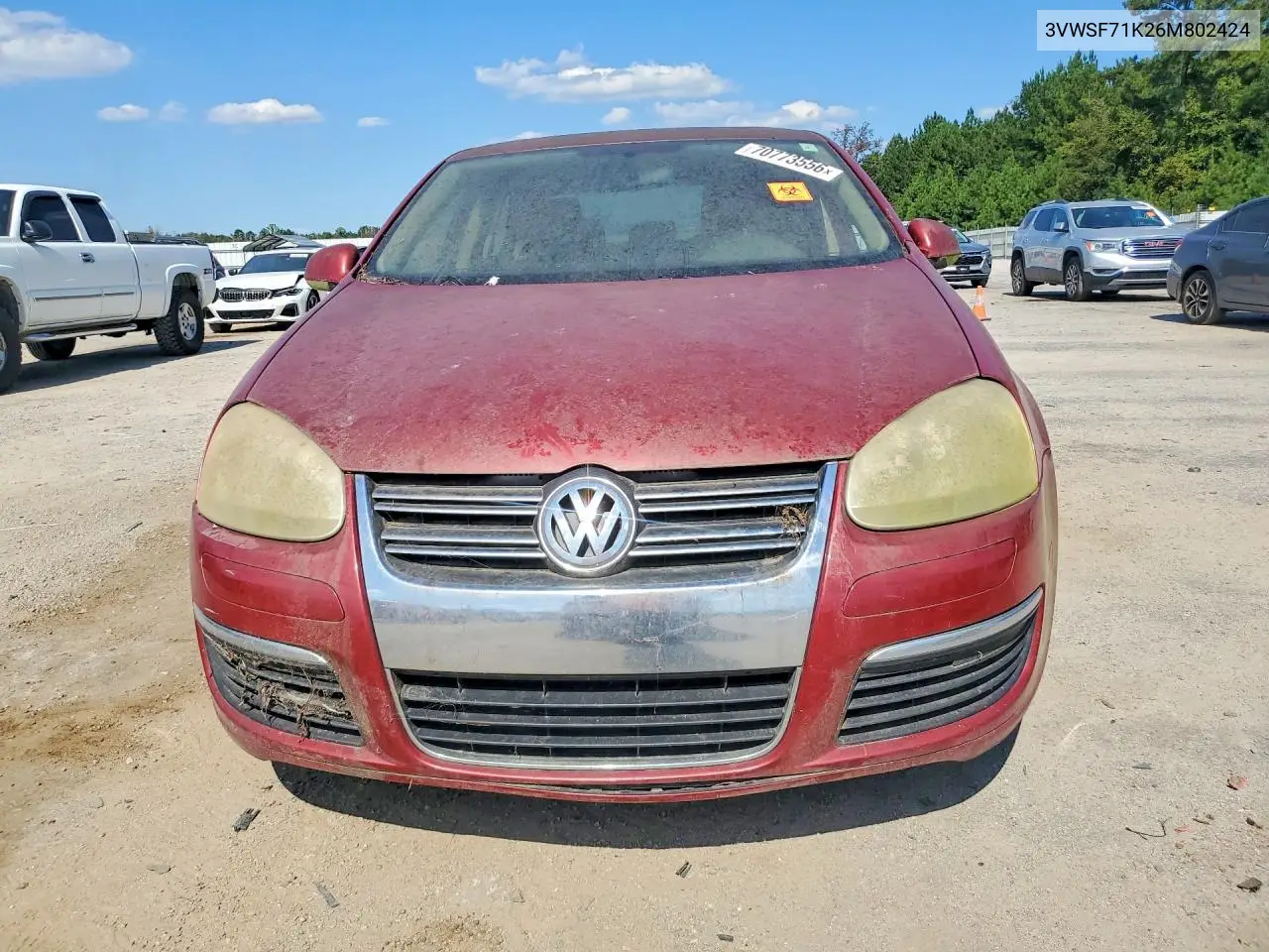 2008 VOLKSWAGEN JETTA VIN 3VWSF71K26M802424 — фото 5