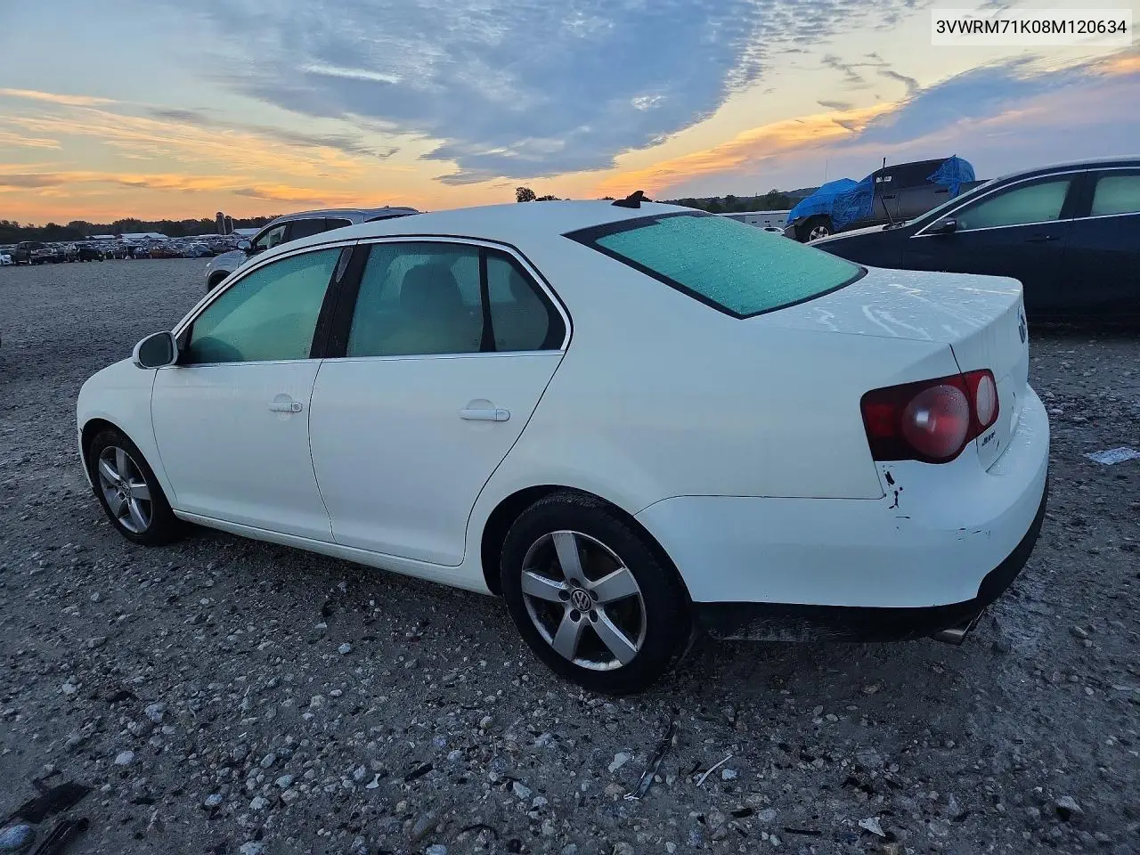 2008 VOLKSWAGEN JETTA VIN 3VWRM71K08M120634 — фото 2