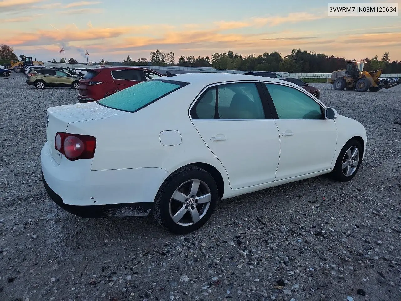 2008 VOLKSWAGEN JETTA VIN 3VWRM71K08M120634 — фото 3