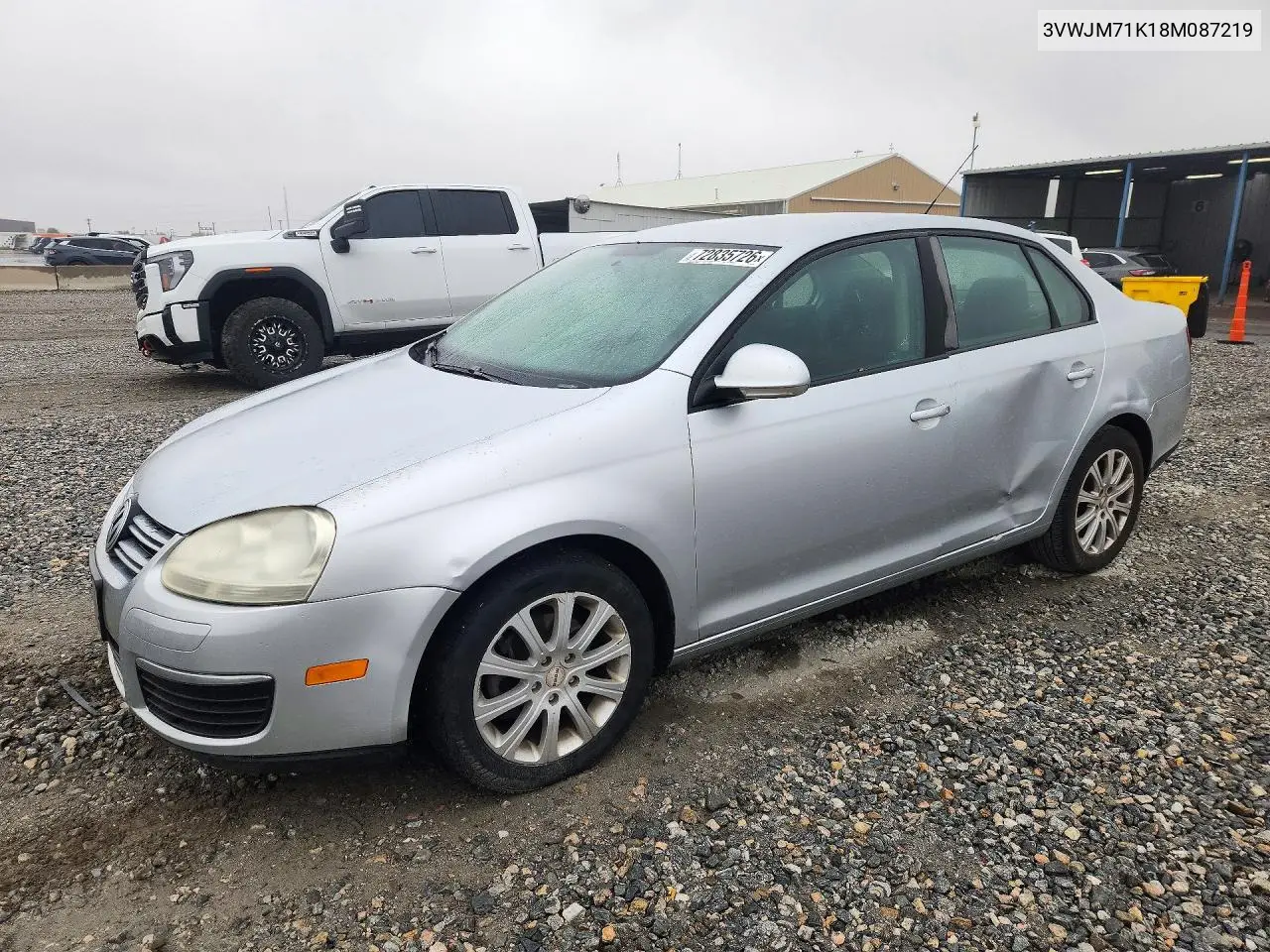VOLKSWAGEN JETTA 2008, VIN 3VWJM71K18M087219