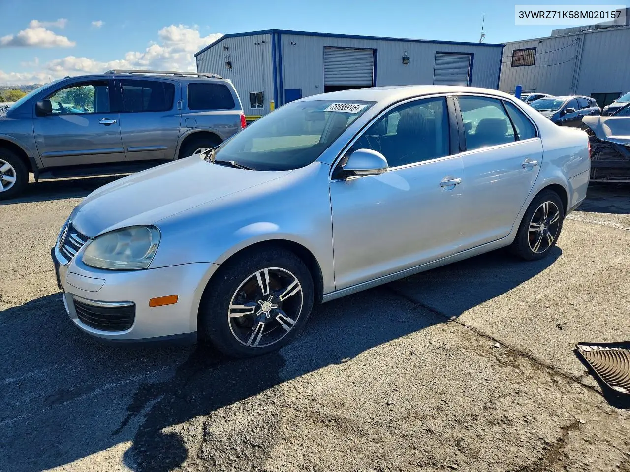 VOLKSWAGEN JETTA 2008, VIN 3VWRZ71K58M020157