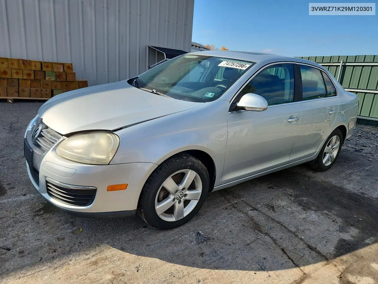 VOLKSWAGEN JETTA 2009, VIN 3VWRZ71K29M120301